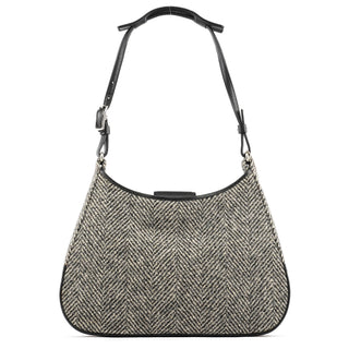 Coach 8121 Grey Herringbone Wool Shoulder Bag