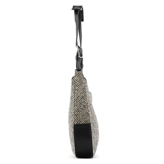 Coach 8121 Grey Herringbone Wool Shoulder Bag