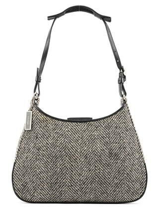 Coach 8121 Grey Herringbone Wool Shoulder Bag