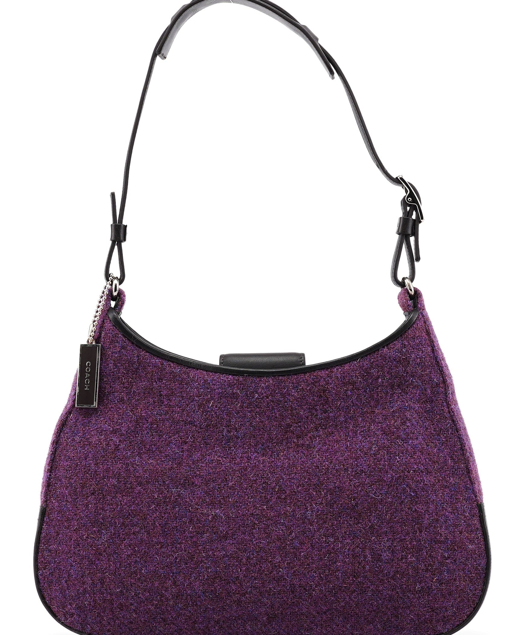 Coach 8125 Purple Wool Hobo Shoulder Bag