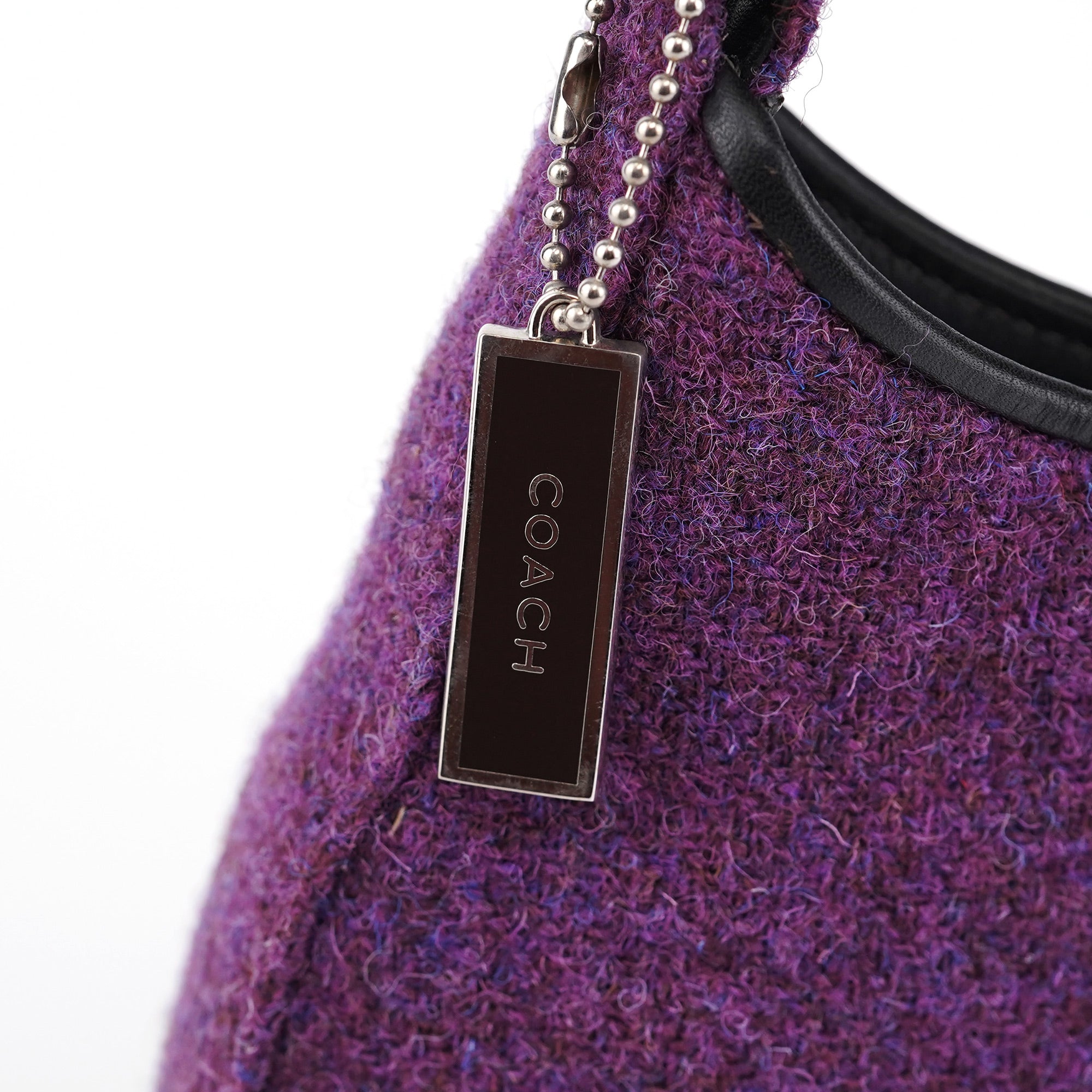 Coach 8125 Purple Wool Hobo Shoulder Bag