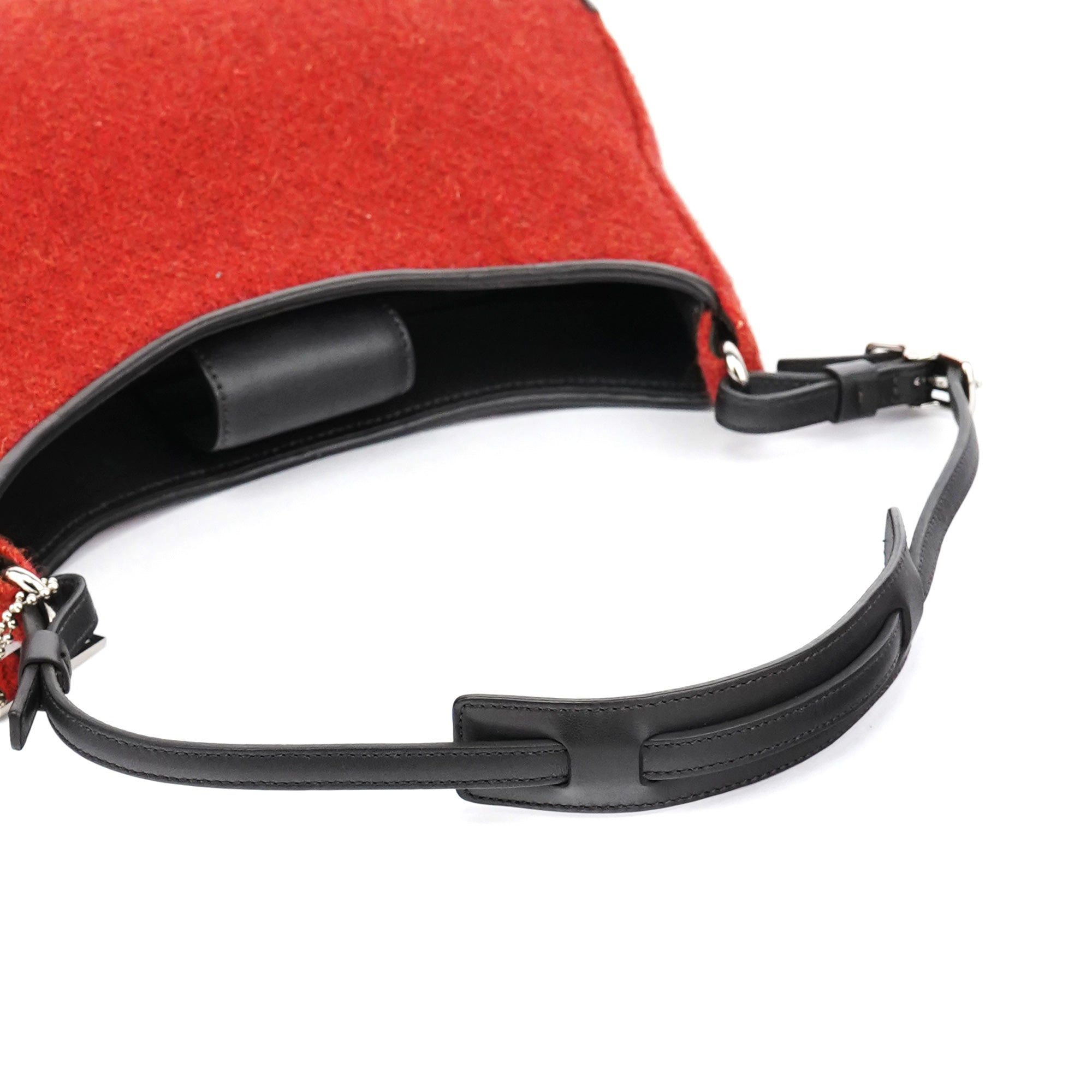 Coach 8125 Red Tweed Leather Shoulder Bag