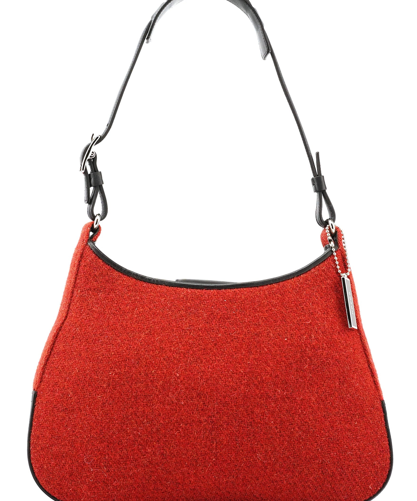Coach 8125 Red Tweed Leather Shoulder Bag