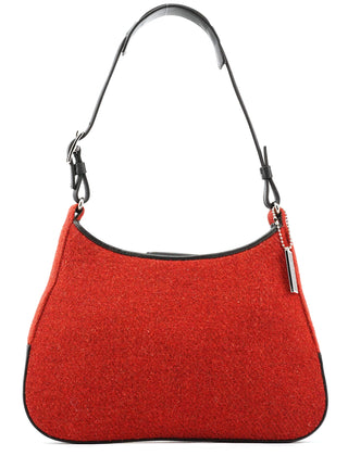 Coach 8125 Red Tweed Leather Shoulder Bag