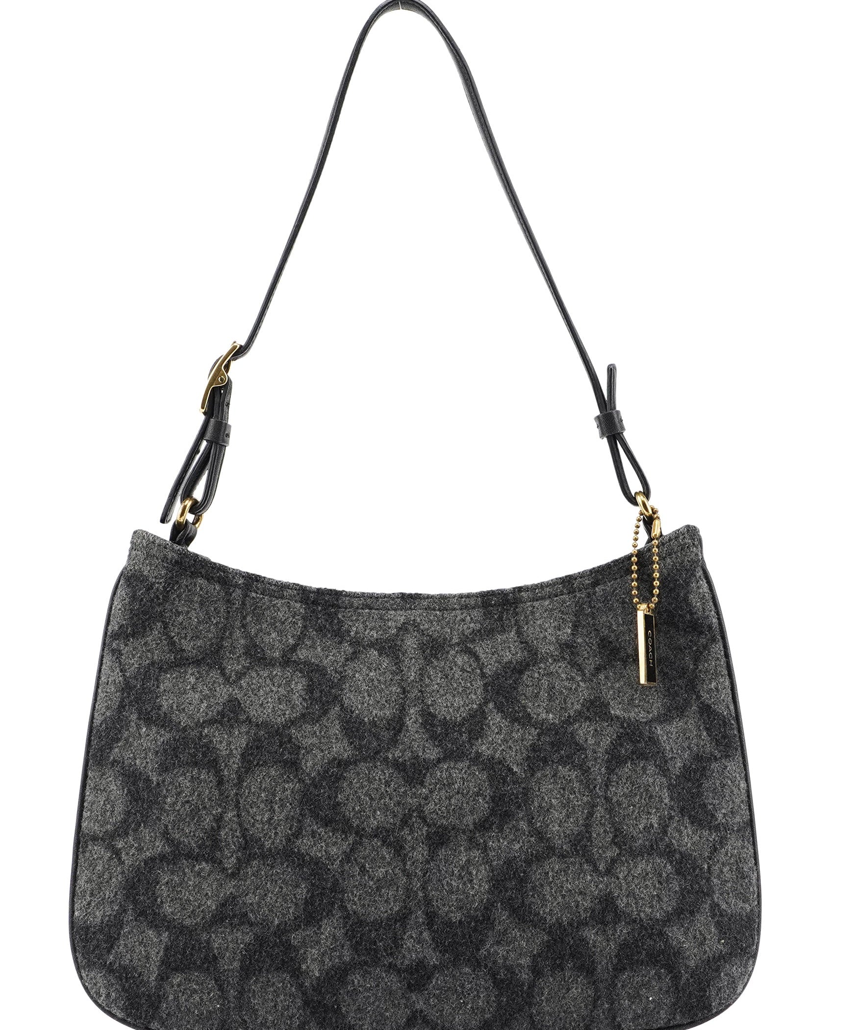 Coach 8307 Anthracite Wool Signature C Shoulder Bag