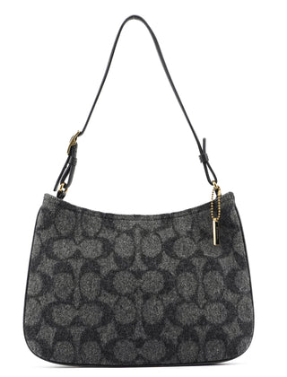 Coach 8307 Anthracite Wool Signature C Shoulder Bag