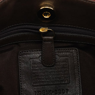 Coach 8307 Red Signature Monogram Wool Shoulder Bag