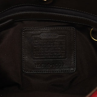 Coach 8307 Red Signature Monogram Wool Shoulder Bag
