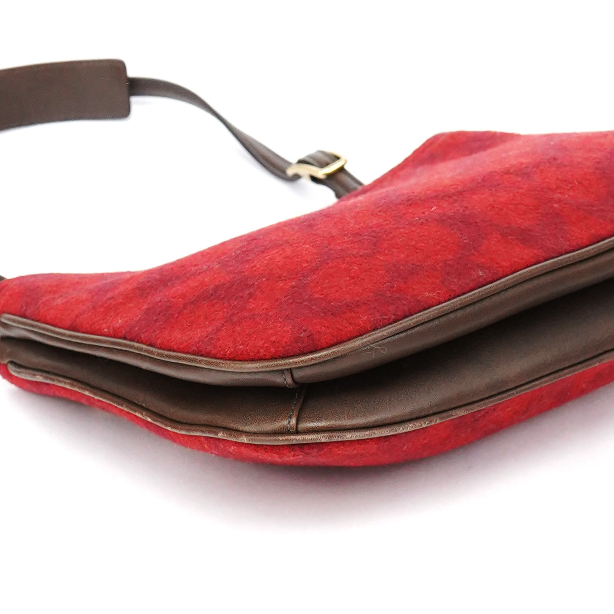 Coach 8307 Sac porté épaule en laine monogramme Signature rouge