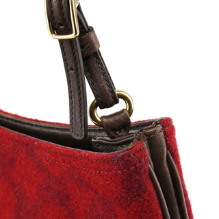 Coach 8307 Red Signature Monogram Wool Shoulder Bag