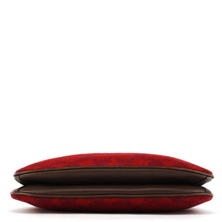 Coach 8307 Red Signature Monogram Wool Shoulder Bag