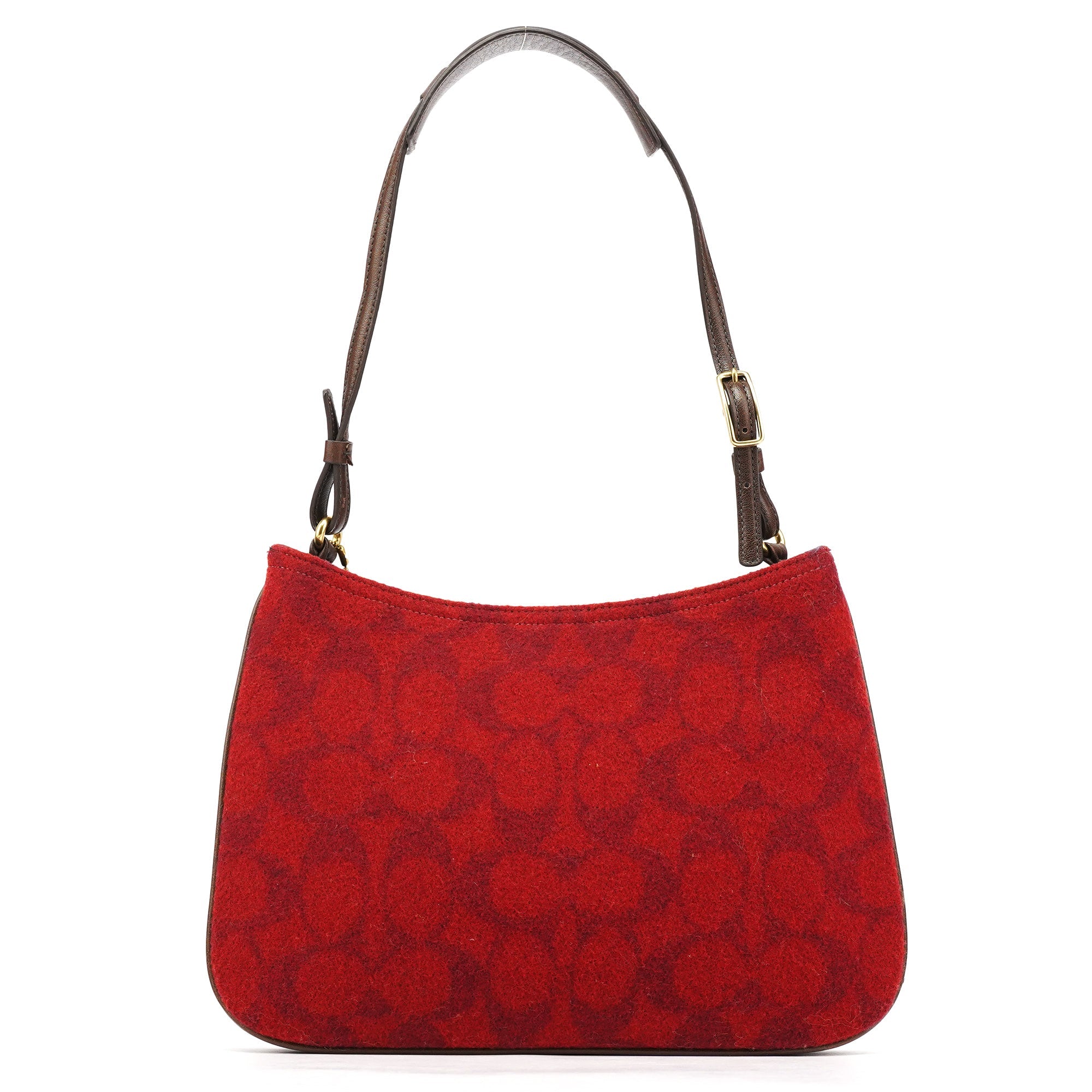 Coach 8307 Sac porté épaule en laine monogramme Signature rouge
