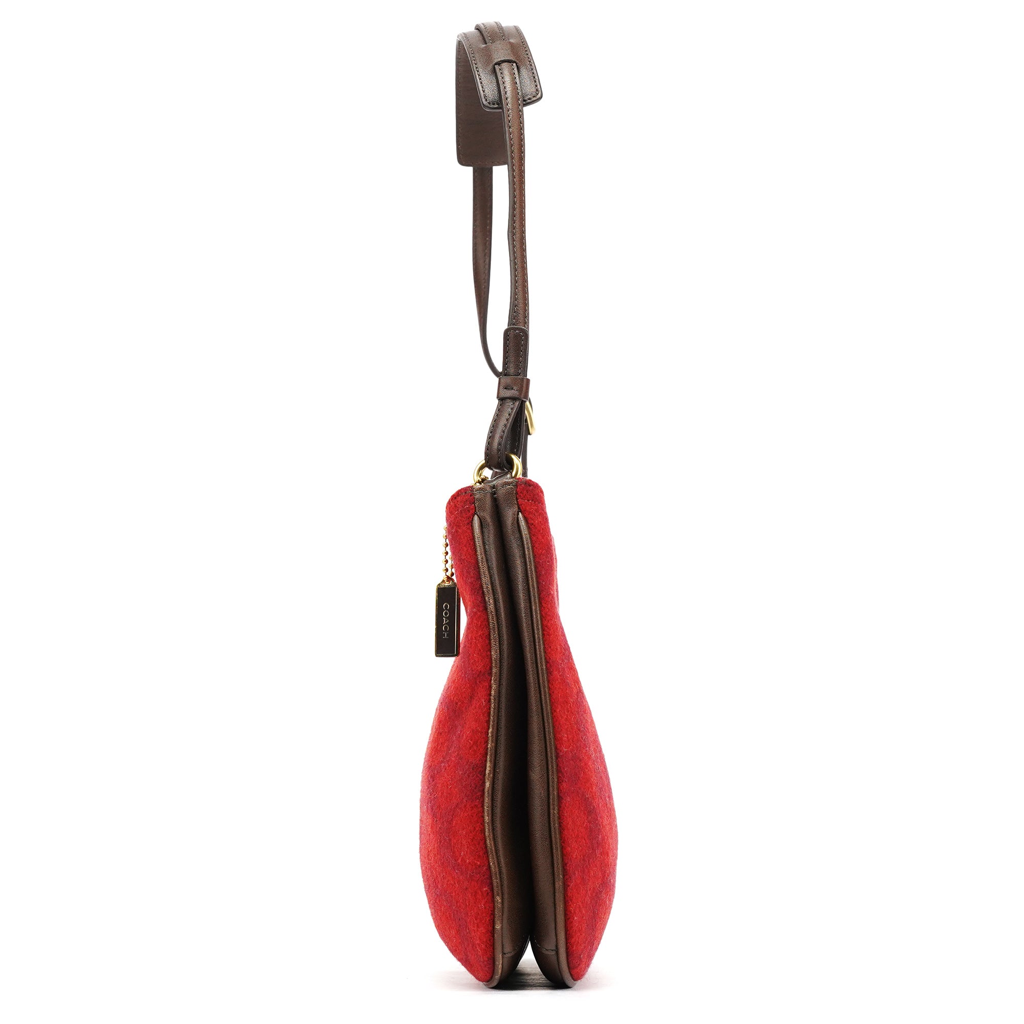 Coach 8307 Sac porté épaule en laine monogramme Signature rouge