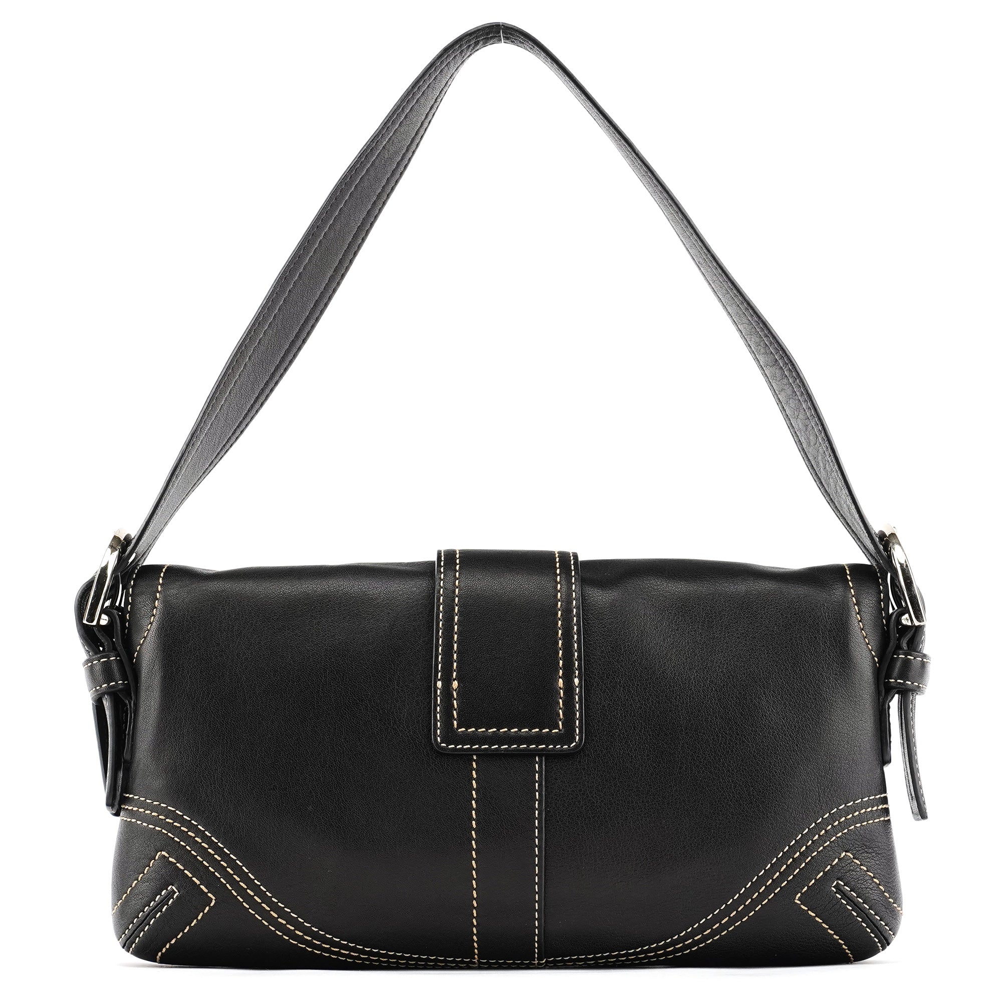 Coach 8A05 Sac porté épaule Soho en cuir noir