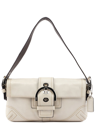 Coach 8A05 White Leather Soho Shoulder Bag