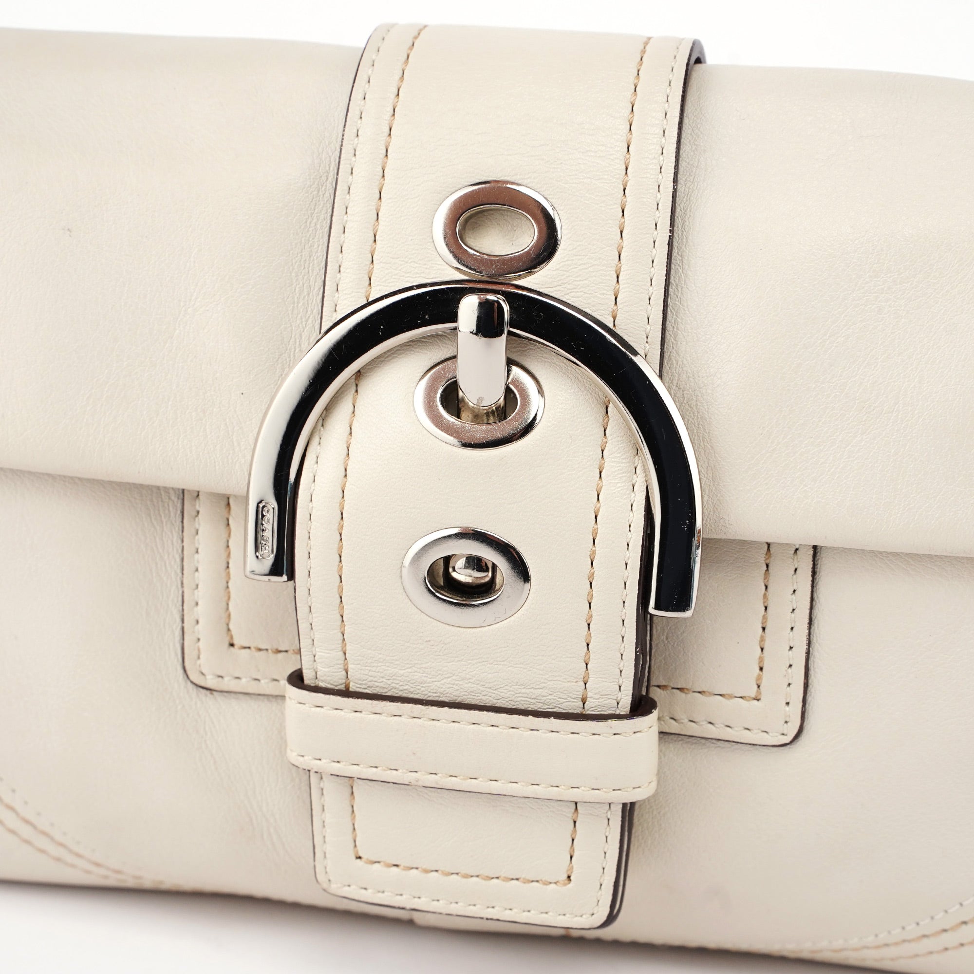 Coach white leather bag online