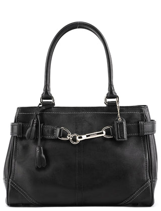 Coach 8A70 Black Leather Hamptons Tote Bag