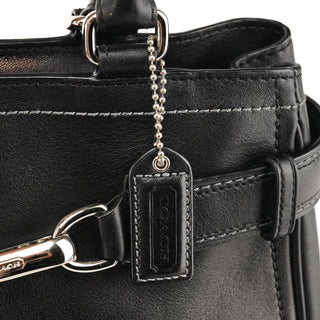 Coach 8A70 Black Leather Hamptons Tote Bag