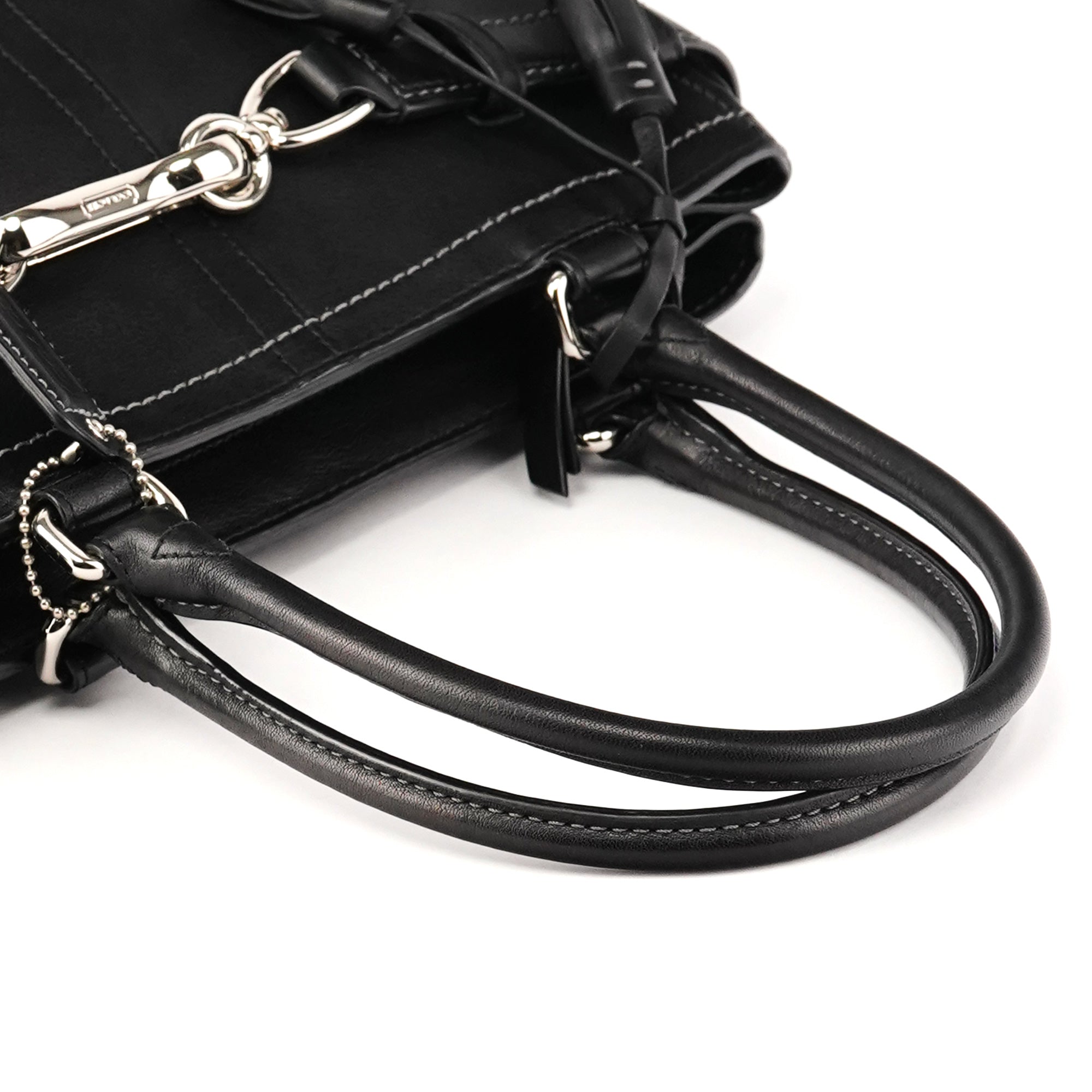 Coach 8A70 Black Leather Hamptons Tote Bag