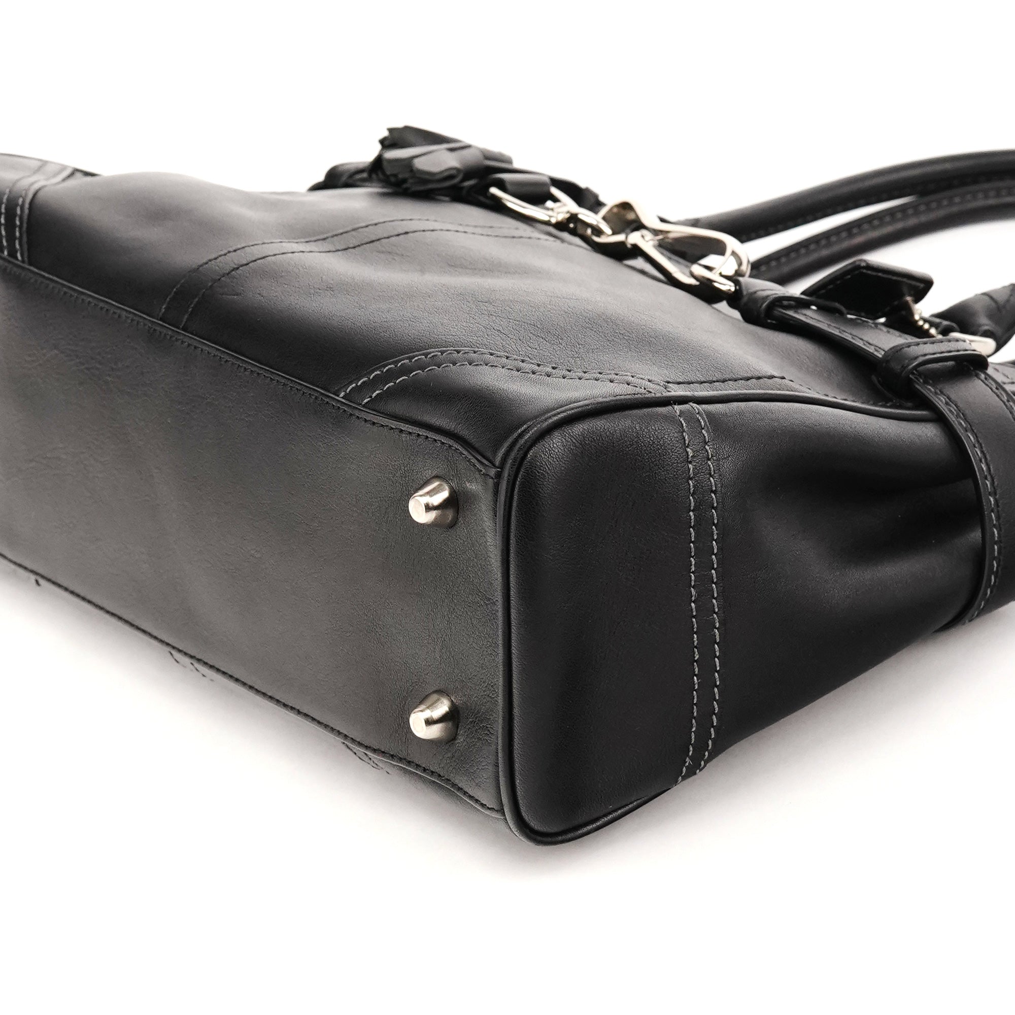 Coach 8A70 Black Leather Hamptons Tote Bag