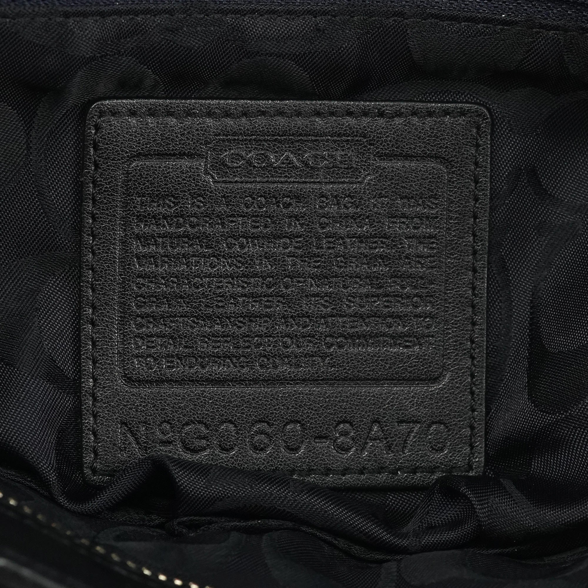 Coach 8A70 Black Leather Hamptons Tote Bag