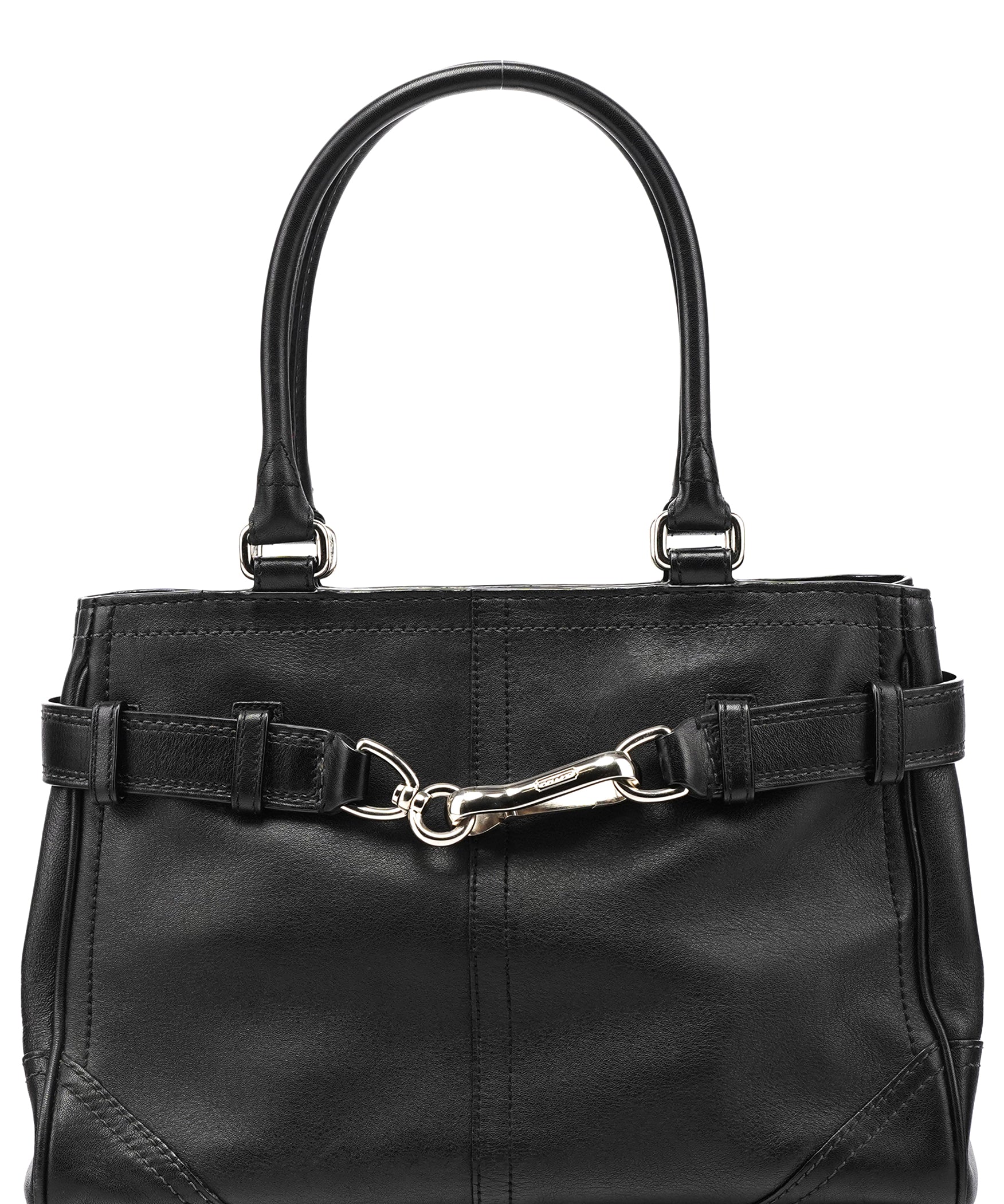 Coach 8A70 Black Leather Hamptons Tote Bag