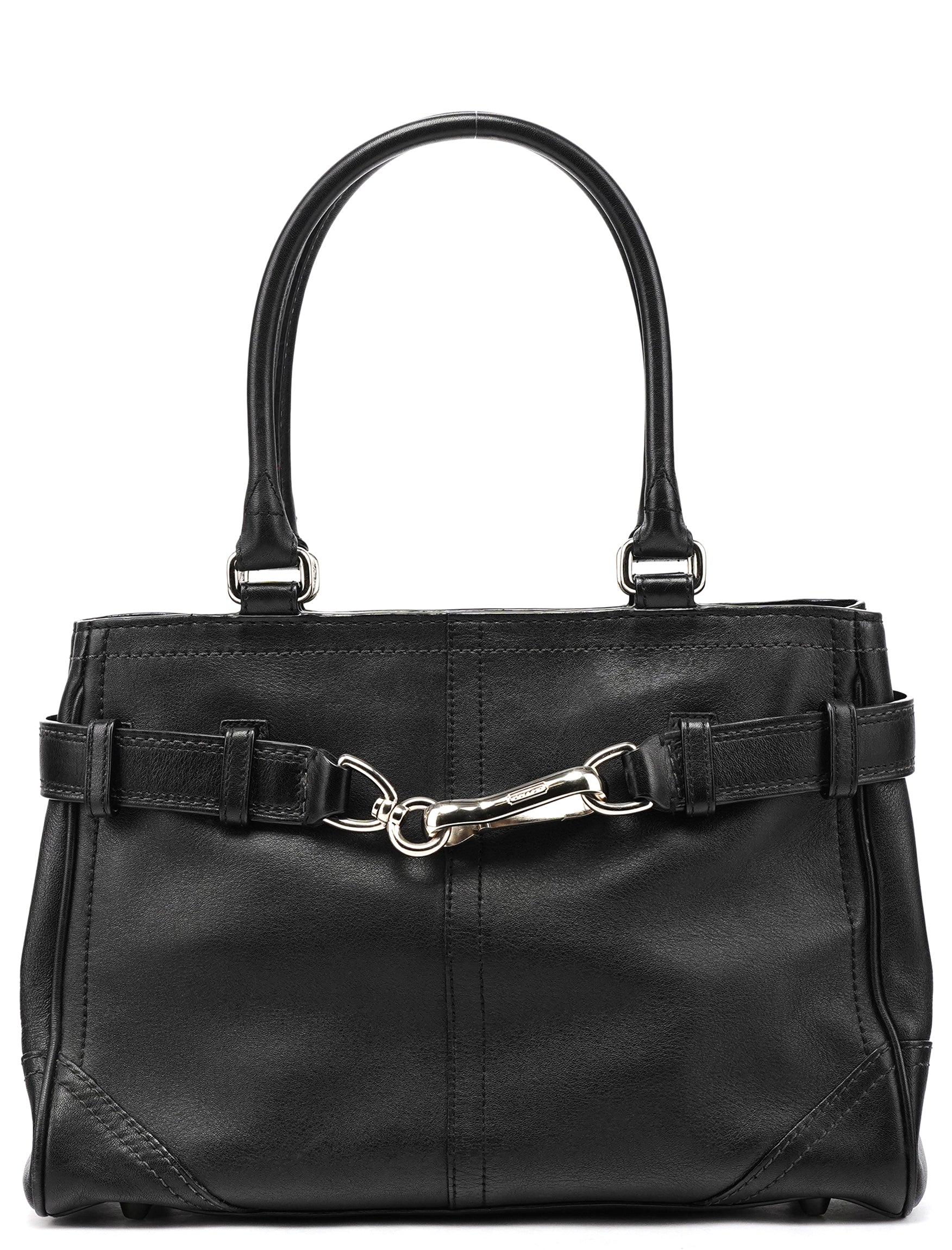 Coach 8A70 Black Leather Hamptons Tote Bag