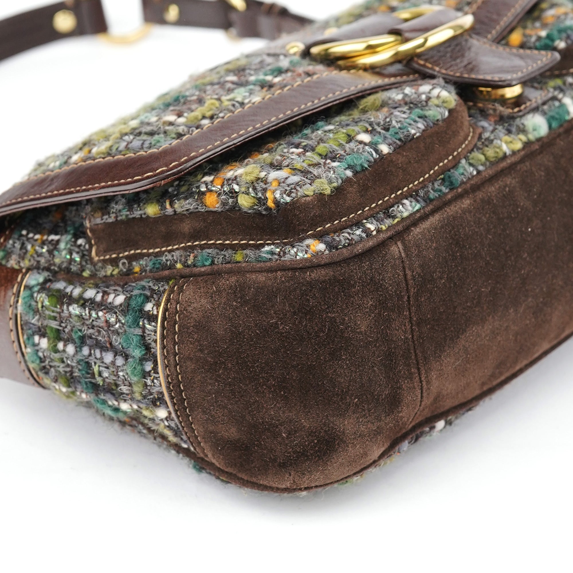 Coach 8F18 Soho Schultertasche aus braunem Tweed