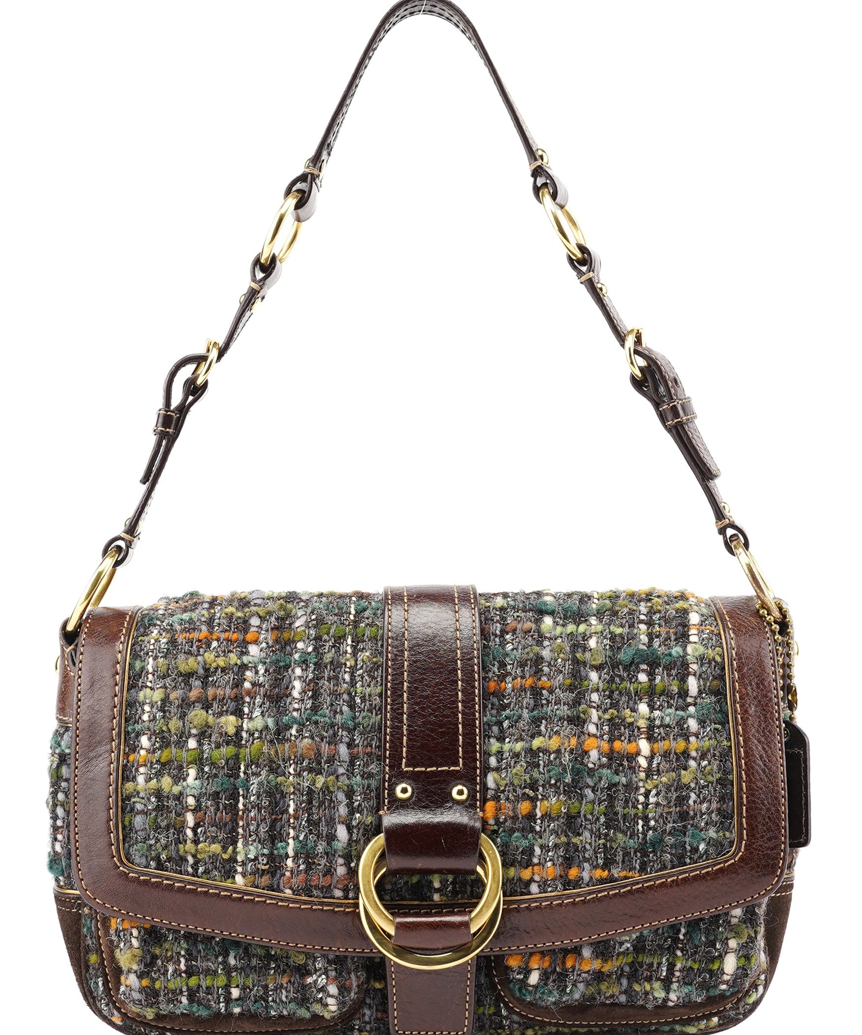 Coach 8F18 Brown Tweed Soho Shoulder Bag