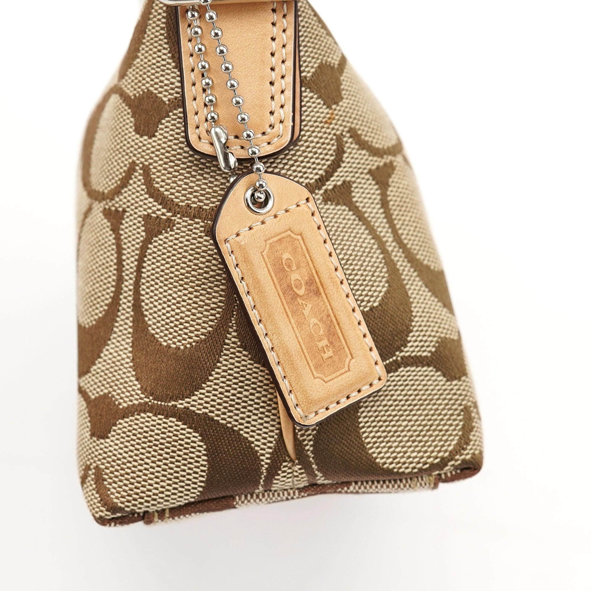 Coach 8K01 Sac porté épaule Signature C Demi en jacquard beige