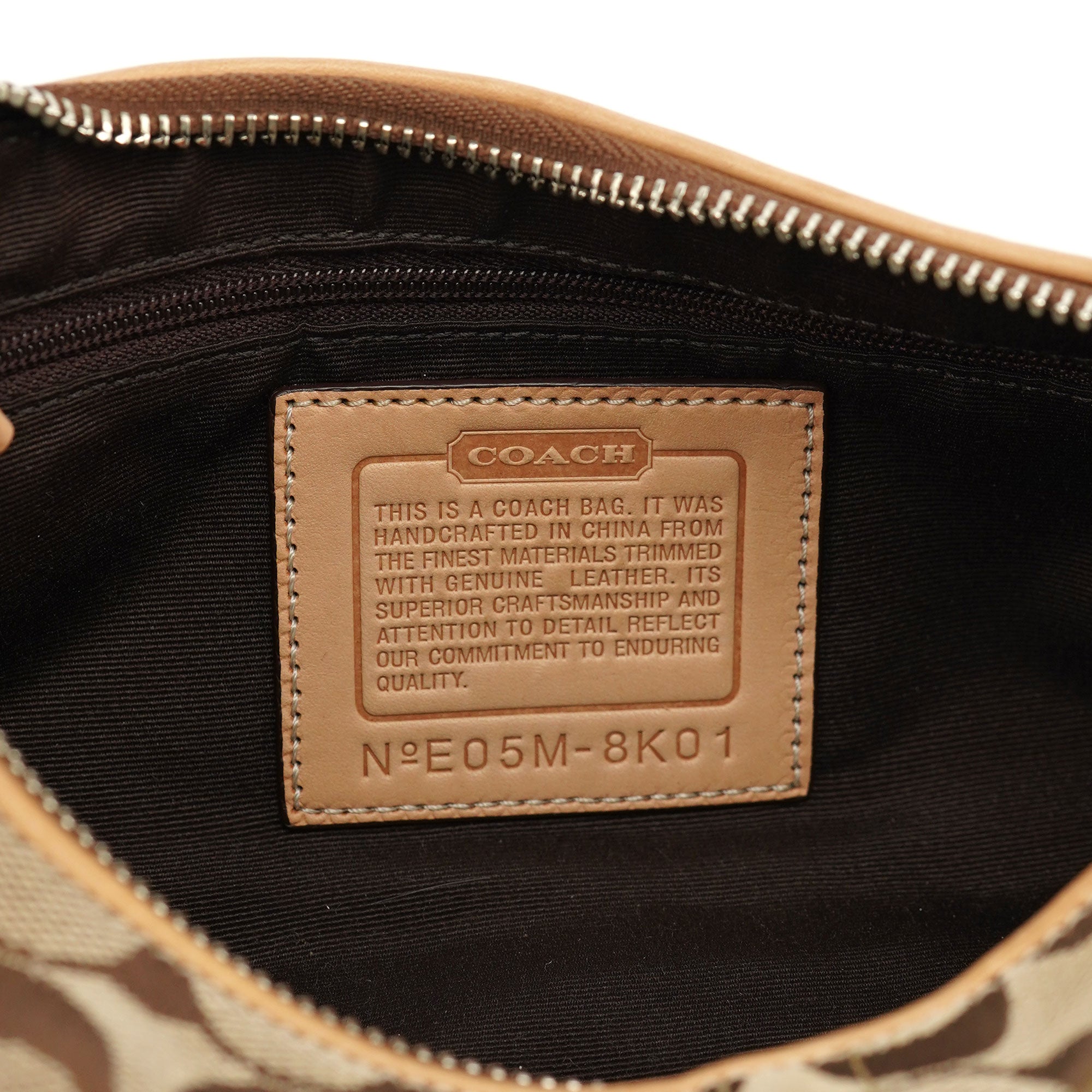 Coach 8K01 Sac porté épaule Signature C Demi en jacquard beige
