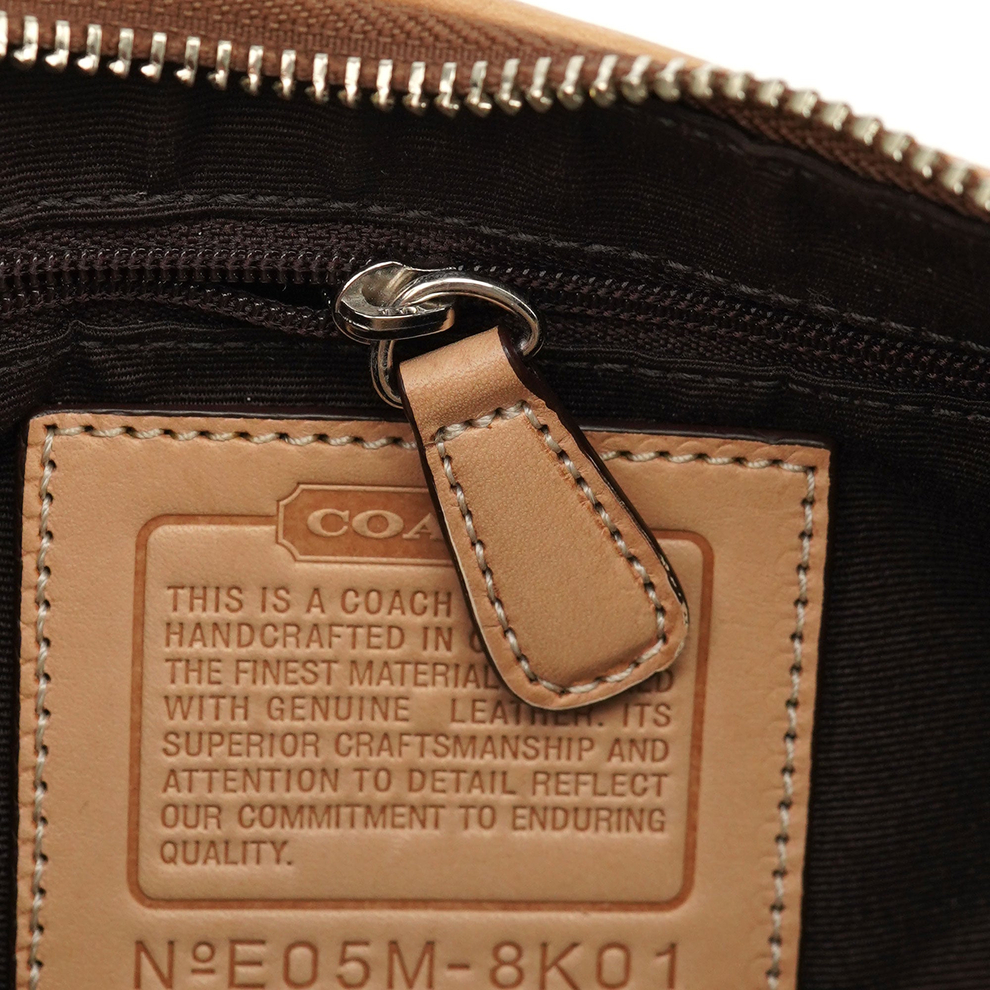 Coach 8K01 Sac porté épaule Signature C Demi en jacquard beige