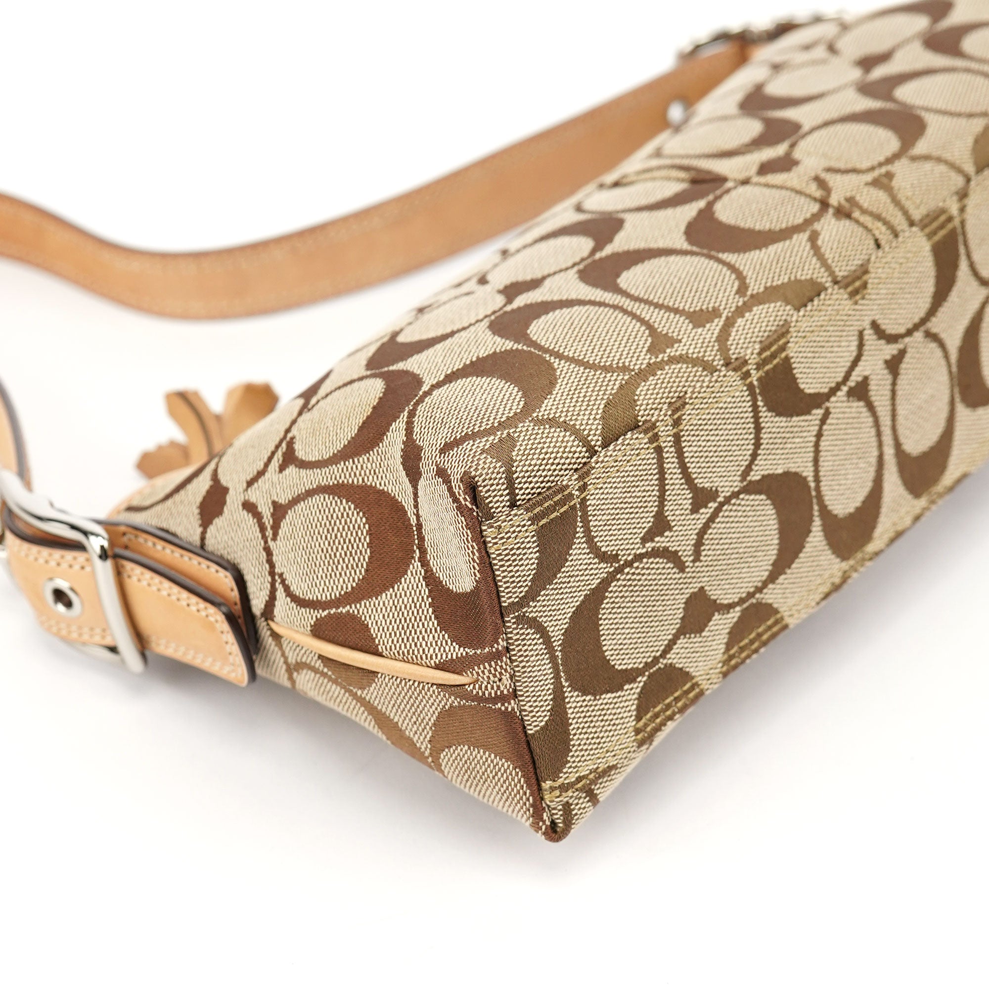 Coach 8K01 Sac porté épaule Signature C Demi en jacquard beige