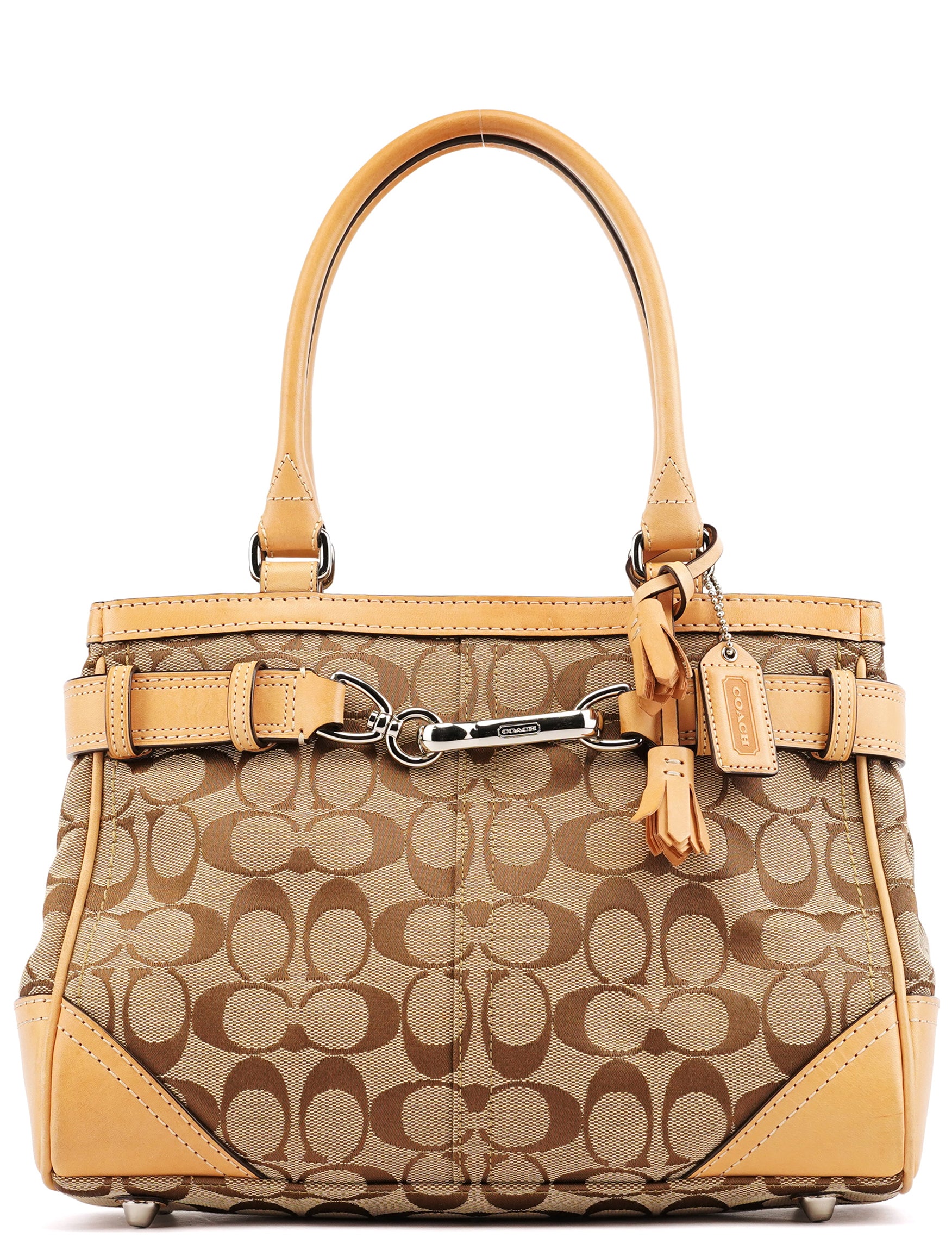 Coach 8K06 Beige Tan Signature Hamptons Tote Bag