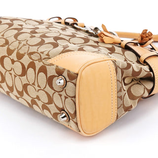 Coach 8K06 Beige Tan Signature Hamptons Tote Bag