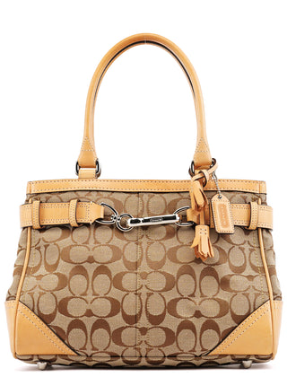 Coach 8K06 Beige Tan Signature Hamptons Tote Bag