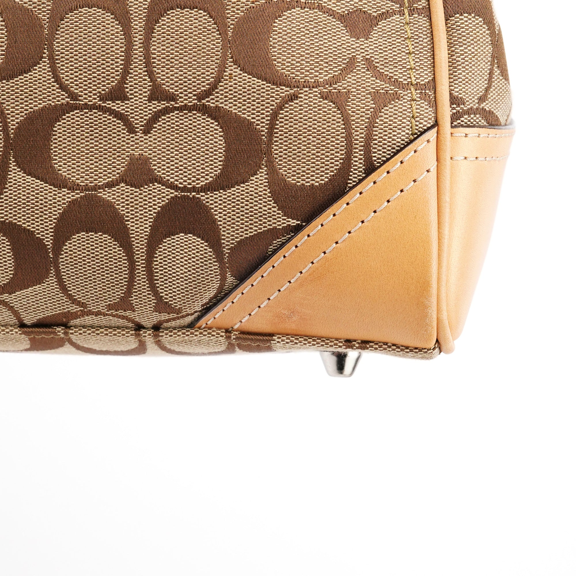 Coach 8K06 Beige Tan Signature Hamptons Tote Bag