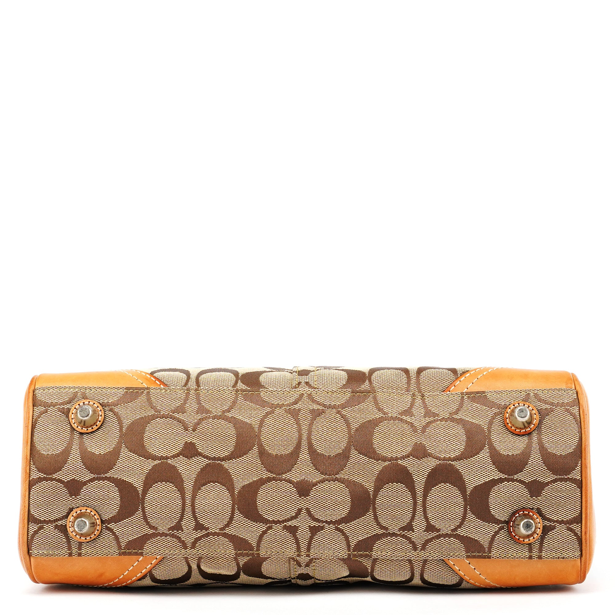 Coach 8K06 Beige Tan Signature Hamptons Tote Bag