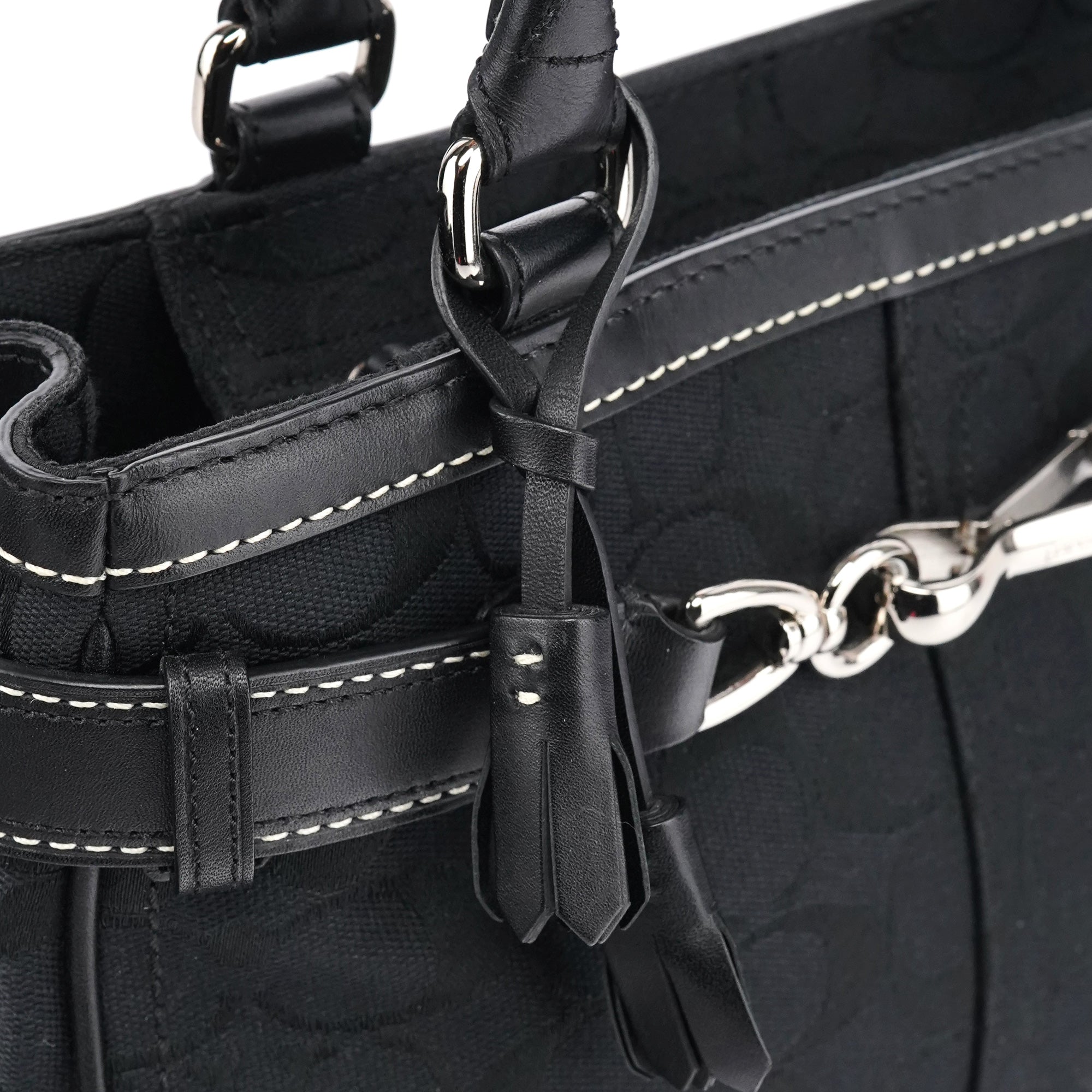 Coach 8K06 Black Signature Hamptons Tote Bag