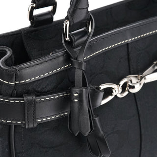Coach 8K06 Black Signature Hamptons Tote Bag