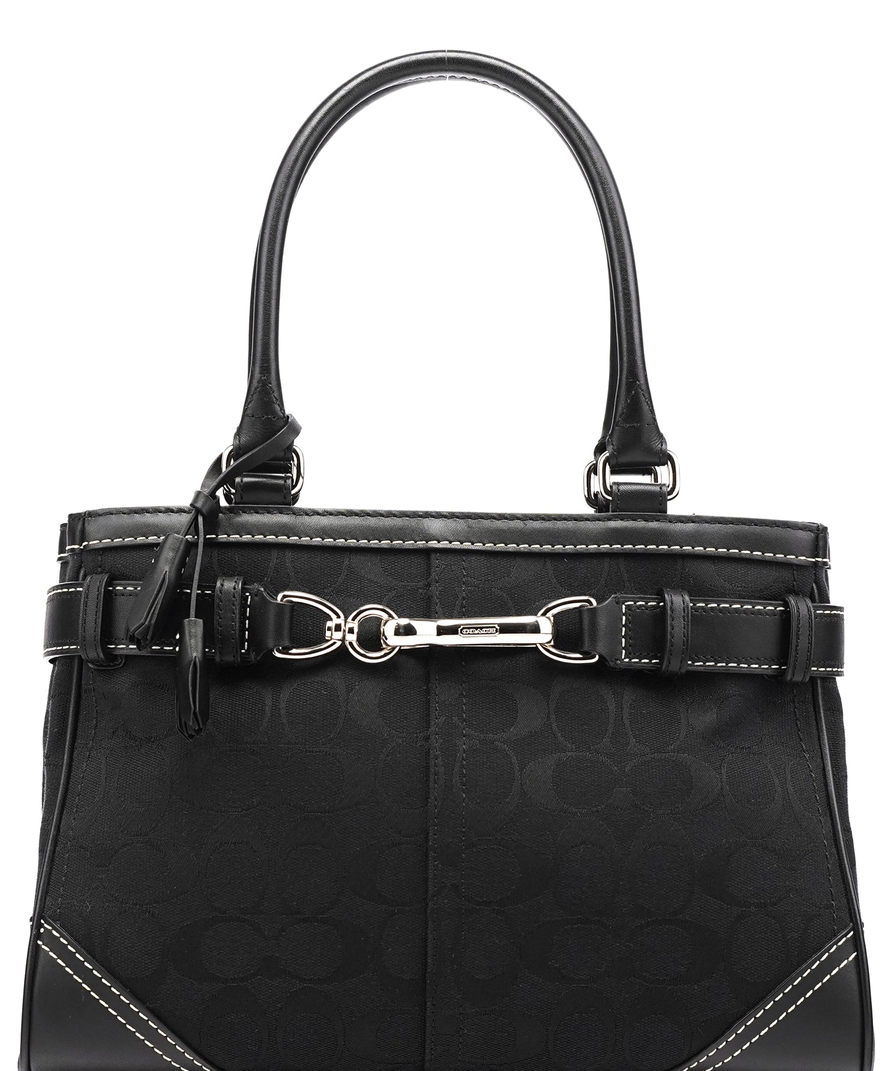 Coach 8K06 Black Signature Hamptons Tote Bag