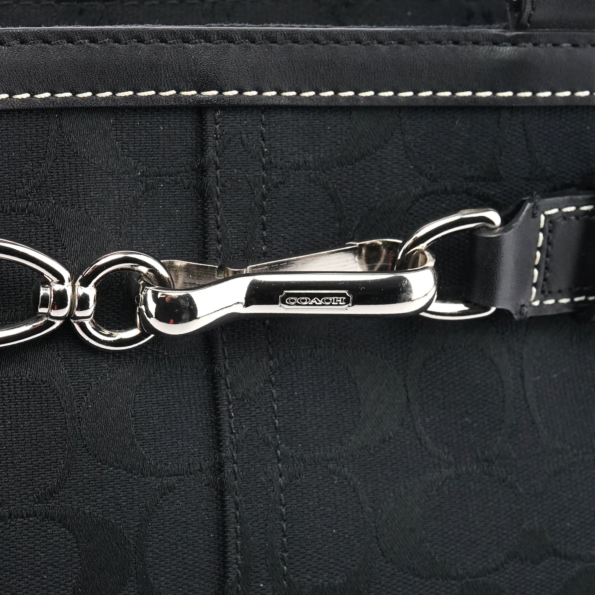 Coach 8K06 Black Signature Hamptons Tote Bag