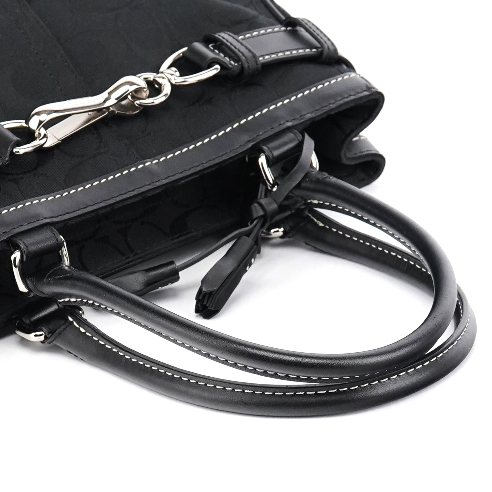 Coach 8K06 Black Signature Hamptons Tote Bag