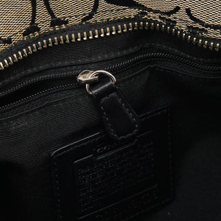 Coach 8K06 Grey Black Signature Canvas Hamptons Tote Bag