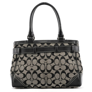 Coach 8K06 Grey Black Signature Canvas Hamptons Tote Bag