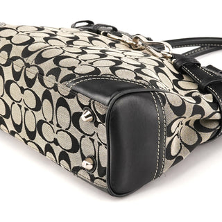 Coach 8K06 Grey Black Signature Canvas Hamptons Tote Bag