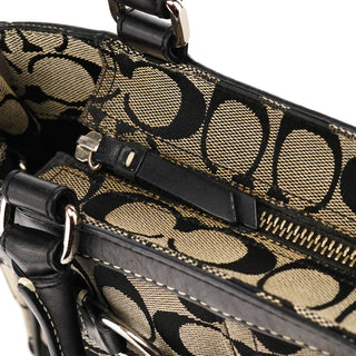 Coach 8K06 Grey Black Signature Canvas Hamptons Tote Bag