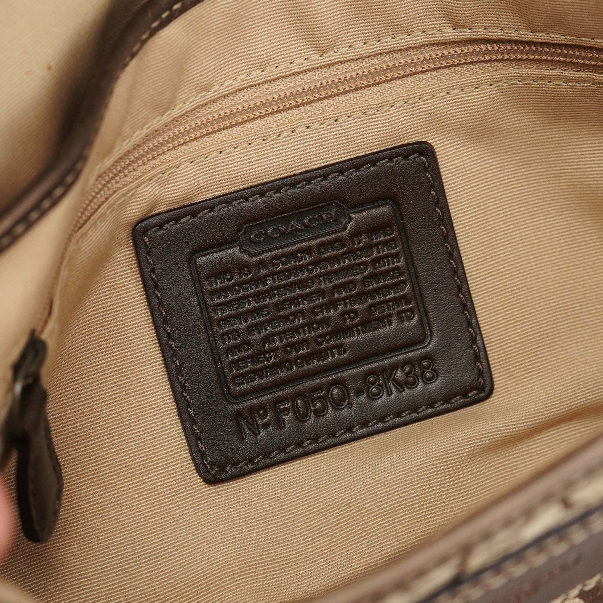 Coach 8K38 Beige Brown Python Soho Shoulder Bag