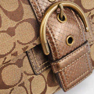 Coach 8K38 Beige Brown Python Soho Shoulder Bag