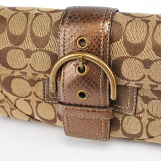 Coach 8K38 Beige Brown Python Soho Shoulder Bag